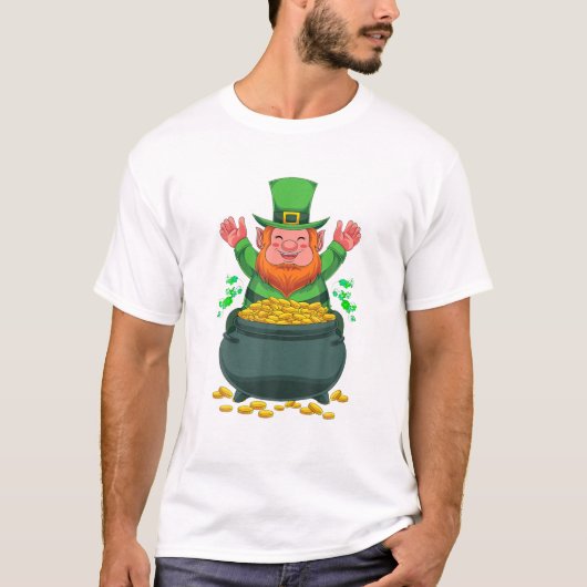 Irish Leprechaun Pot of Gold Ireland St Patricks D T-shirt (Voorkant)