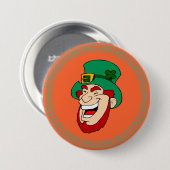 Irish Leprechaun Ronde Button 7,6 Cm (Voorkant /achterkant)