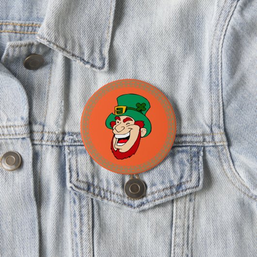 Irish Leprechaun Ronde Button 7,6 Cm (In situ)