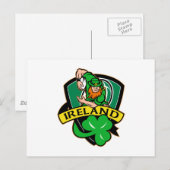 Irish leprechaun rugby player shamrock ierland briefkaart (Voorkant / Achterkant)