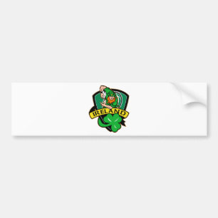 Irish leprechaun rugby player shamrock ierland bumpersticker