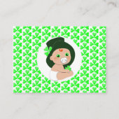 Irish Leprechaun Shamrock Baby shower Display Informatiekaartje (Achterkant)