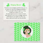 Irish Leprechaun Shamrock Baby shower Display Informatiekaartje (Voorkant / Achterkant)