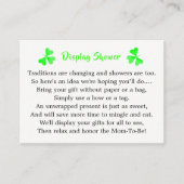Irish Leprechaun Shamrock Baby shower Display Informatiekaartje (Voorkant)