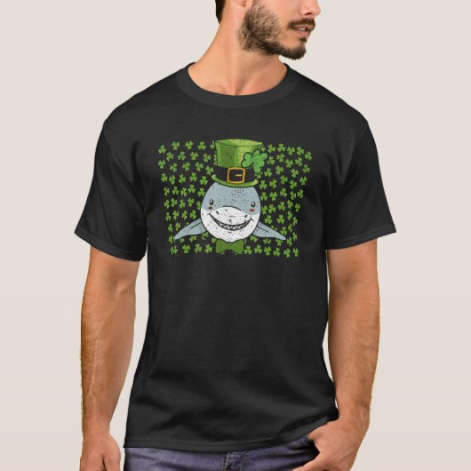 Irish Leprechaun Shark Shamrock St Patricks Day An T-shirt (Voorkant)