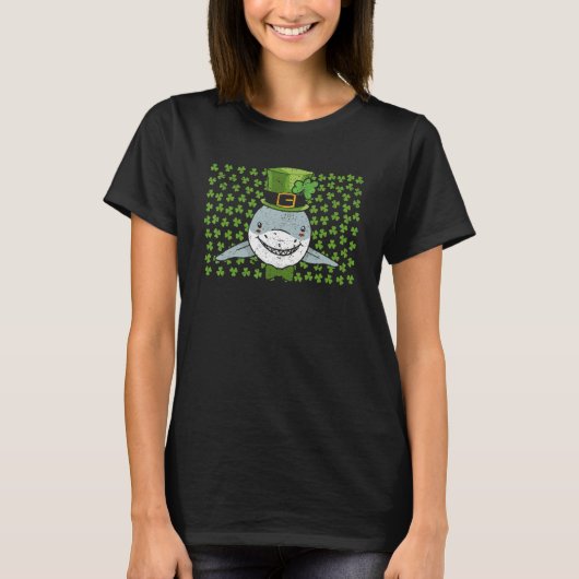 Irish Leprechaun Shark Shamrock St Patricks Day An T-shirt (Voorkant)