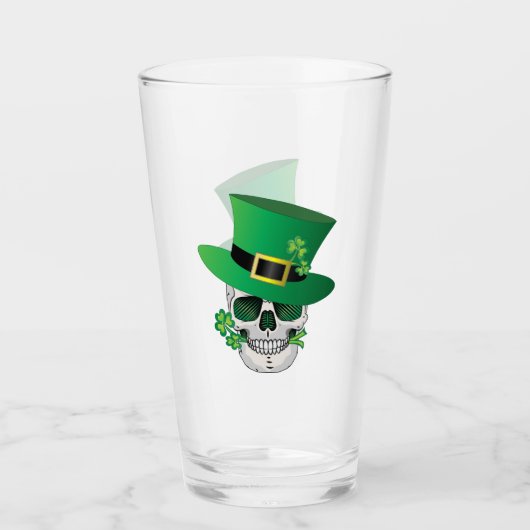 Irish Leprechaun Skull Glas (Voorkant)