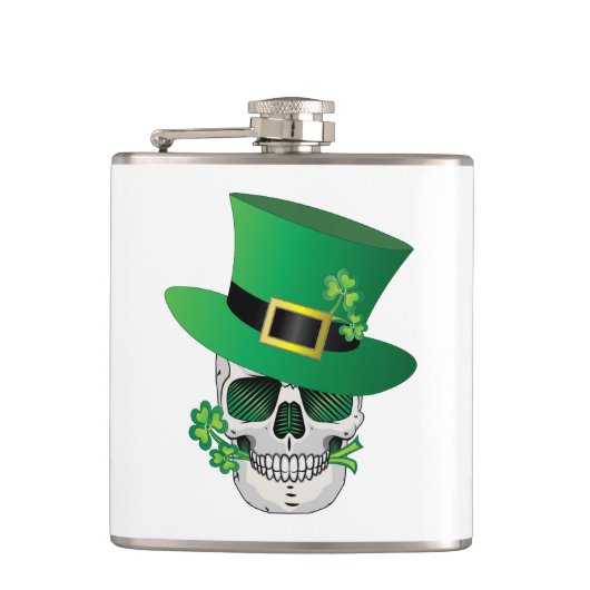 Irish Leprechaun Skull Heupfles (Voorkant)