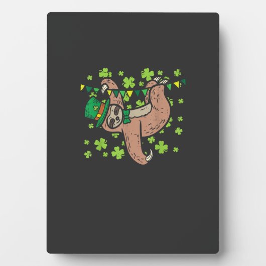Irish Leprechaun Sloth Shamrock St Patricks Day An Fotoplaat (voorkant)
