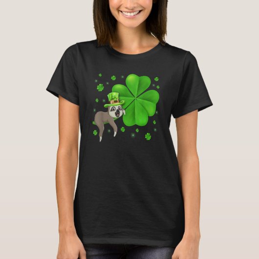 Irish Leprechaun Sloth Shamrock St Patricks Day An T-shirt (Voorkant)