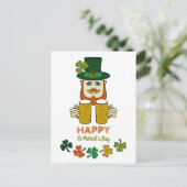 Irish Leprechaun, St Patrick's Day Briefkaart (Staand voorkant)