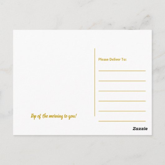 Irish Leprechaun, St Patrick's Day Briefkaart (Achterkant)