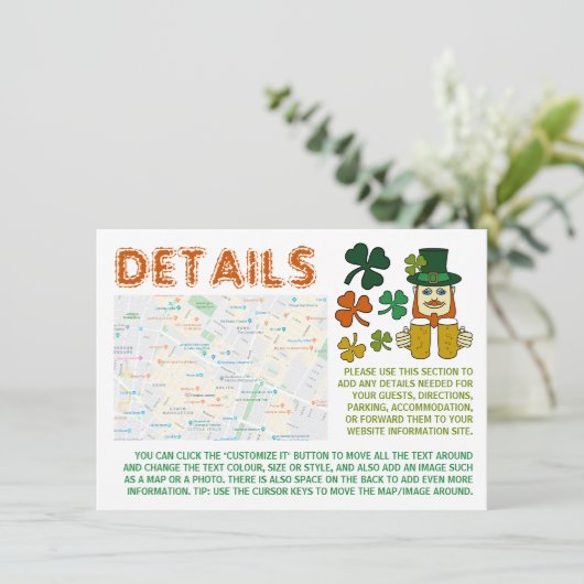 Irish Leprechaun, St Patrick's Day Detail Kaart (Staand voorkant)