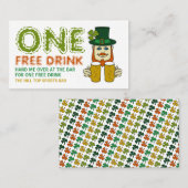 Irish Leprechaun, St Patrick's Day Drinken Ticket (Voorkant / Achterkant)