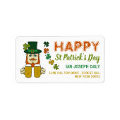 Irish Leprechaun, St Patrick's Day Etiket (Voorkant)