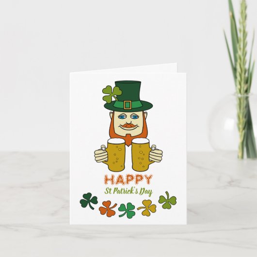 Irish Leprechaun, St Patrick's Day Kaart (Voorkant)