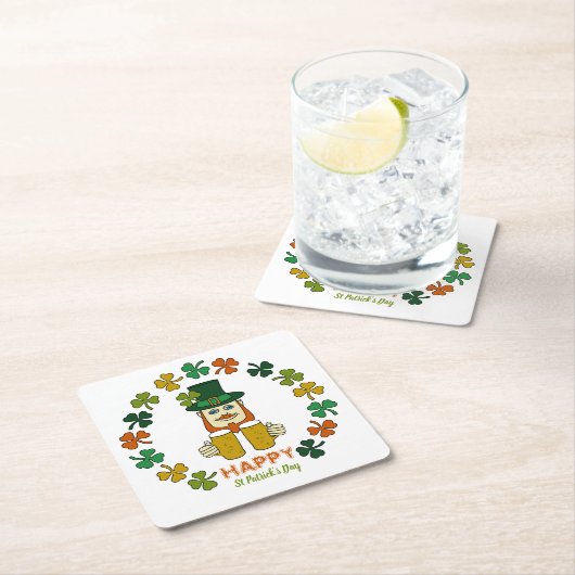 Irish Leprechaun, St Patrick's Day Kartonnen Onderzetters (Insitu)