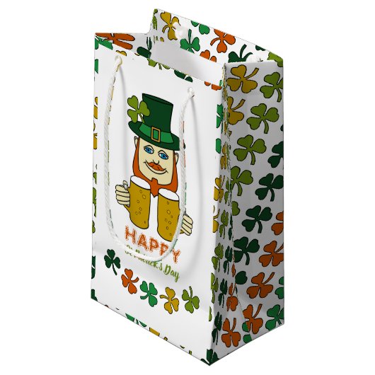 Irish Leprechaun, St Patrick's Day Klein Cadeauzakje (Voorkant Gekanteld)