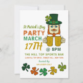 Irish Leprechaun, St Patrick's Day Party Kaart (Voorkant)