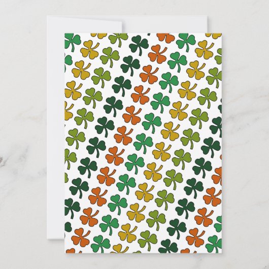 Irish Leprechaun, St Patrick's Day Party Kaart (Achterkant)