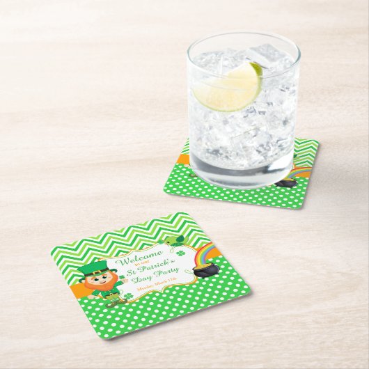 Irish Leprechaun St Patrick's Day Party Kartonnen Onderzetters (Insitu)
