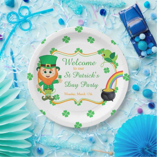 Irish Leprechaun St Patrick's Day Party Papieren Bordje (Feest)