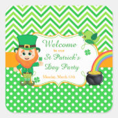 Irish Leprechaun St Patrick's Day Party Vierkante Sticker (Voorkant)