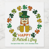 Irish Leprechaun, St Patrick's Day Party Wijn Etiket (Enkel label)