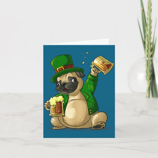 Irish Leprechaun St Patricks Day Shirt Funny Men W Kaart (Voorkant)