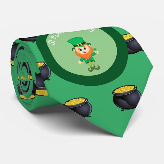 Irish Leprechaun St Patrick's Day Stropdas (Opgerold)