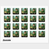 Irish Leprechaun with a Pot of Gold Vierkante Sticker (Vel)