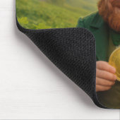 Irish Leprechaun With Gold Coin and Rainbow Muismat (Hoek)