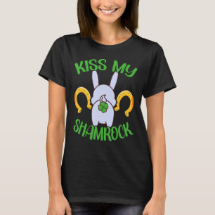 Irish Leprechauns Bunny met Silk Shamrocks St Pad T-shirt