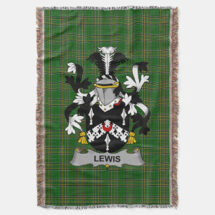 Irish Lewis wapenschild Family Crest Ireland Deken
