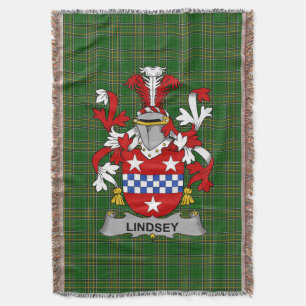 Irish Lindsey Coat of Arms Family Crest Ireland Deken