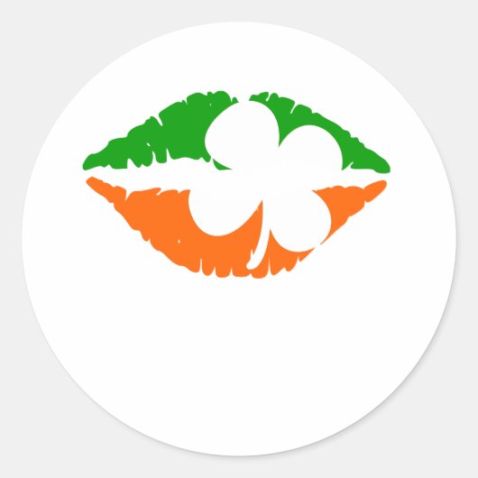 Irish Lips Ronde Sticker (Voorkant)
