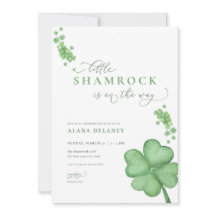 Irish Little Shamrock Baby shower Invitation