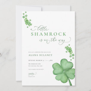 Irish Little Shamrock Baby shower Invitation Kaart