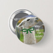 Irish Llama-Kiss Ik ben Irish St. Patrick's Button (Voorkant /achterkant)