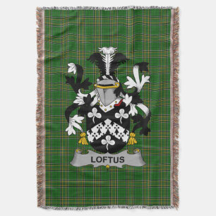 Irish Loftus Coat of Arms Family Crest Ireland Deken