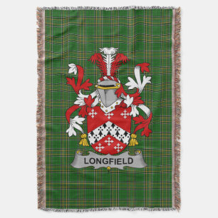 Irish Longfield Coat of Arms Family Crest Ireland Deken