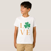 Irish Love Clover Shamrock groen en Sinaasappel T-shirt (Voorkant volledig)