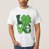 Irish Love Patrick's Day Shamrock Green Plaid T-shirt (Voorkant)