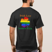 Irish Love Rainbow Pride St Pats Shamrock T-shirt (Achterkant)