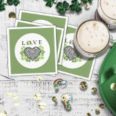 Irish LOVE Shamrock & Celtic Knot Heart Paper Servet