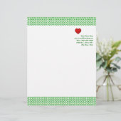 Irish Love Shamrock met rood hart Letterhead Briefhoofd (Staand voorkant)