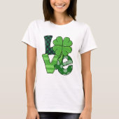 Irish Love St. Patrick's Day Shamrock Green Plaid T-shirt (Voorkant)
