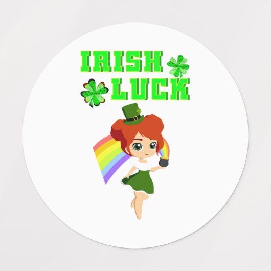 Irish Luck leprechaun 17 Day Saint March Patricks Labels (Design 2)