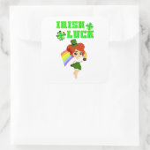 Irish Luck leprechaun 17 Day Saint March Patricks Vierkante Sticker (Tas)