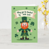 Irish Luck Leprechaun Card Kaart (Gele Bloem)